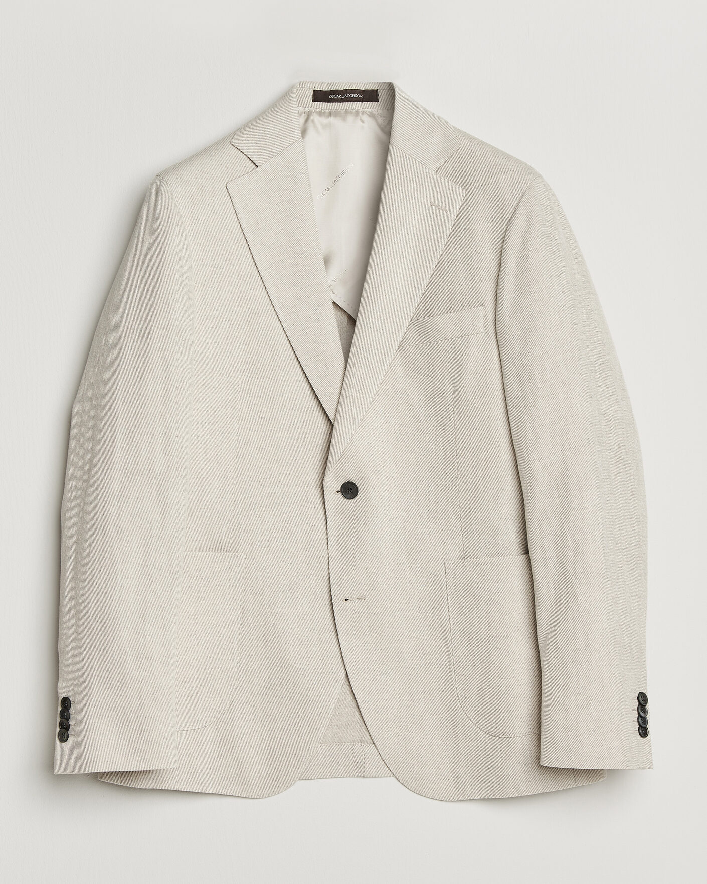 Hombres | Blazers | Oscar Jacobson | Ferry Patch Cotton/Linen Blazer Off White