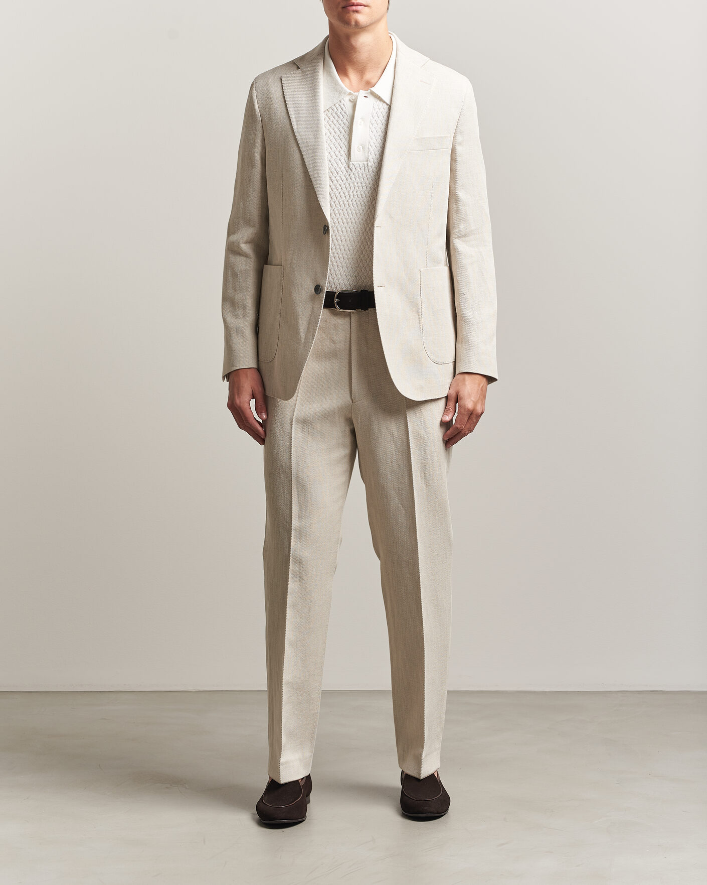 Hombres | Blazers | Oscar Jacobson | Ferry Patch Cotton/Linen Blazer Off White