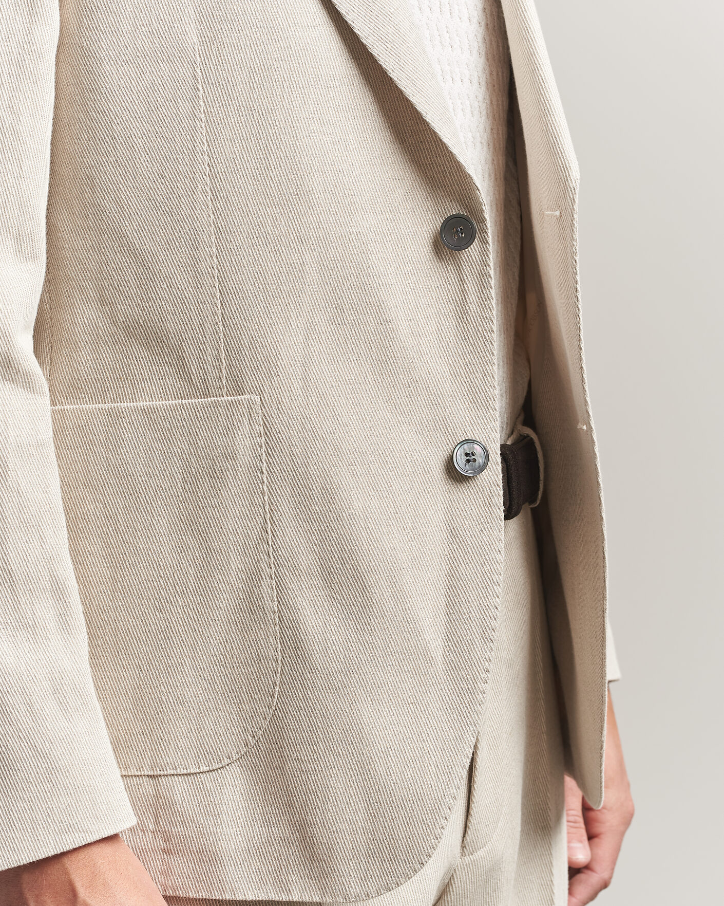 Hombres | Blazers | Oscar Jacobson | Ferry Patch Cotton/Linen Blazer Off White