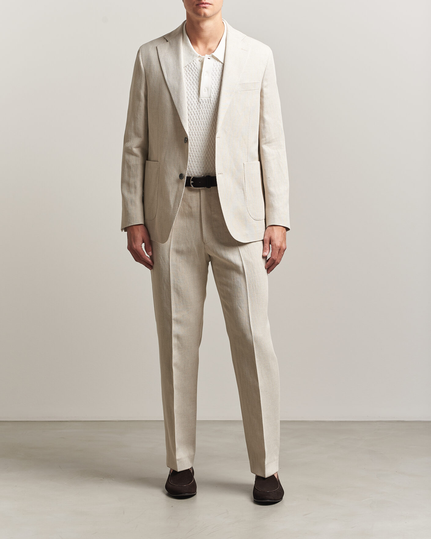 Hombres | Pantalones | Oscar Jacobson | Dell Cotton/Linen Trousers Off White