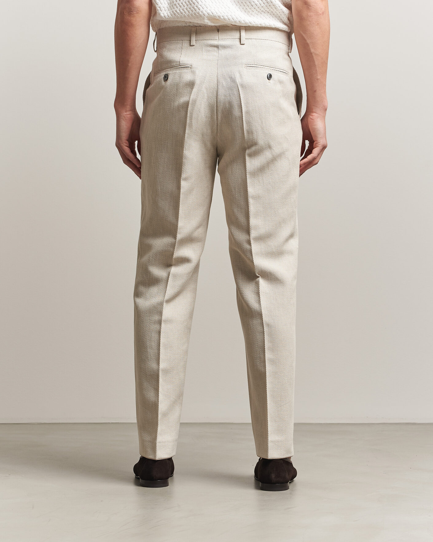 Hombres | Pantalones | Oscar Jacobson | Dell Cotton/Linen Trousers Off White