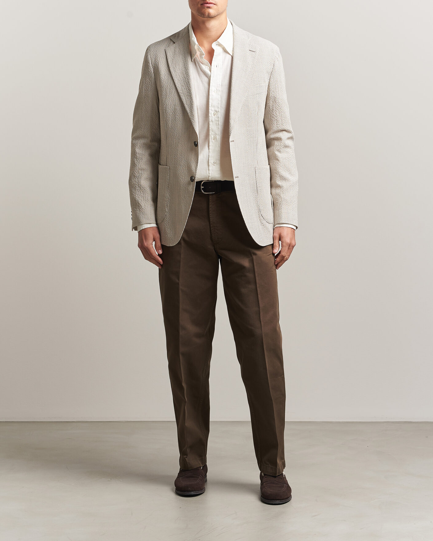 Hombres | Blazers | Oscar Jacobson | Ferry Patch Soft Blazer Brindle Beige