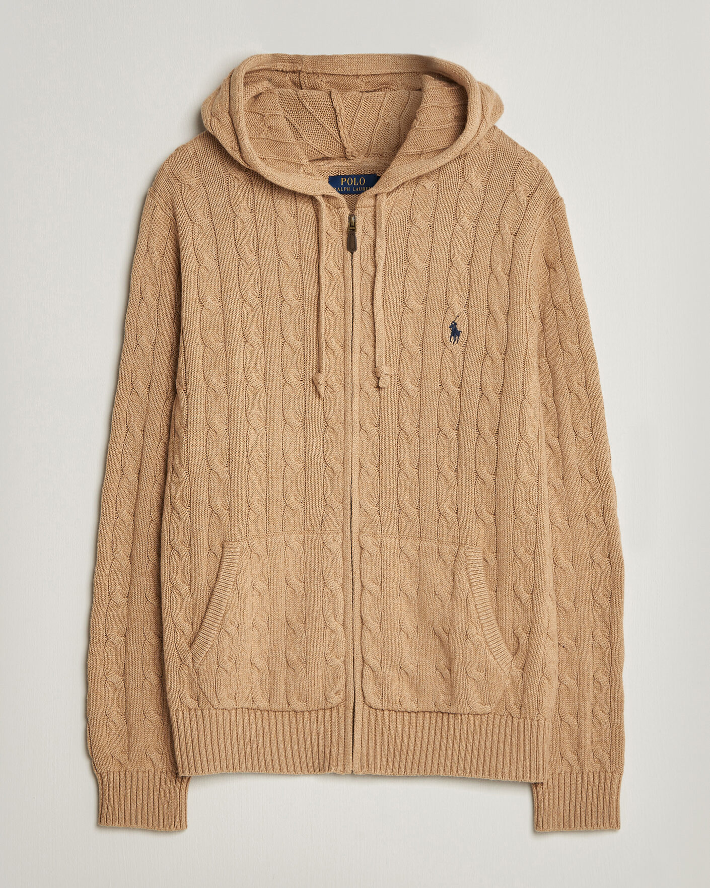 Hombres | Jerséis y prendas de punto | Polo Ralph Lauren | Knitted Full Zip Sweater Camel Melange
