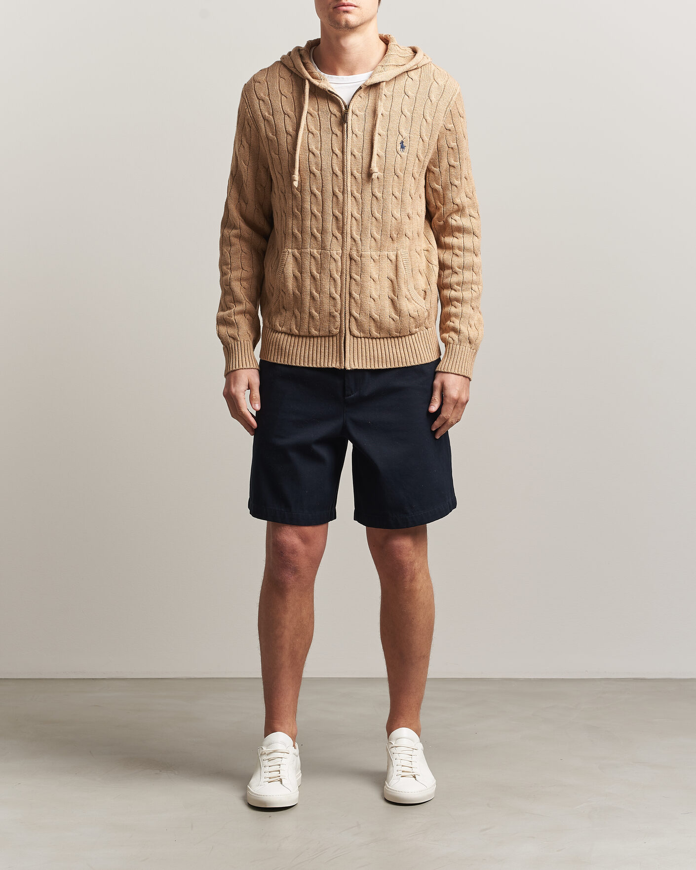 Hombres | Jerséis y prendas de punto | Polo Ralph Lauren | Knitted Full Zip Sweater Camel Melange
