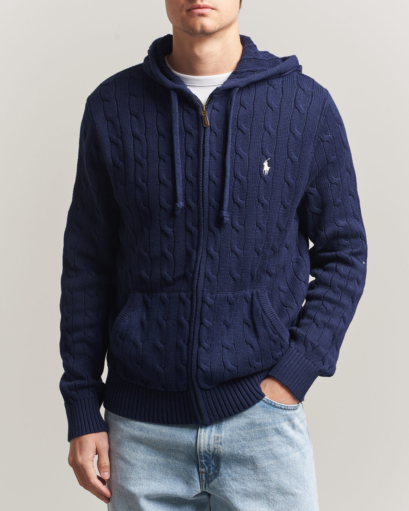 Hombres | Jerséis y prendas de punto | Polo Ralph Lauren | Knitted Full Zip Sweater Bright Navy