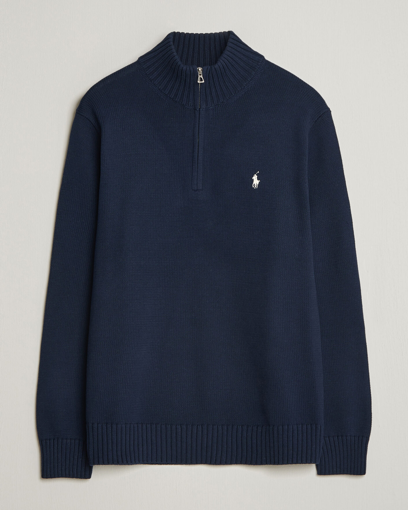Hombres | Jerséis y prendas de punto | Polo Ralph Lauren | Cotton Crew Neck Half-Zip Hunter Navy
