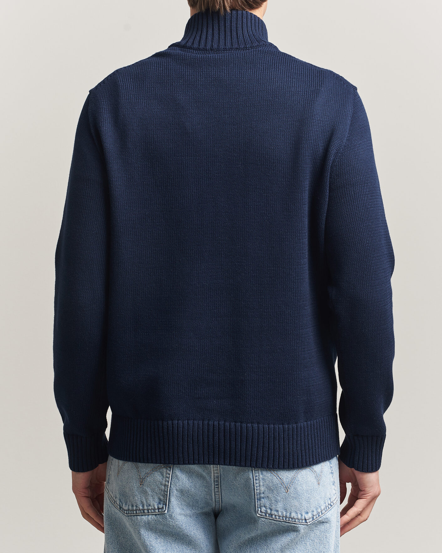 Hombres | Jerséis y prendas de punto | Polo Ralph Lauren | Cotton Crew Neck Half-Zip Hunter Navy