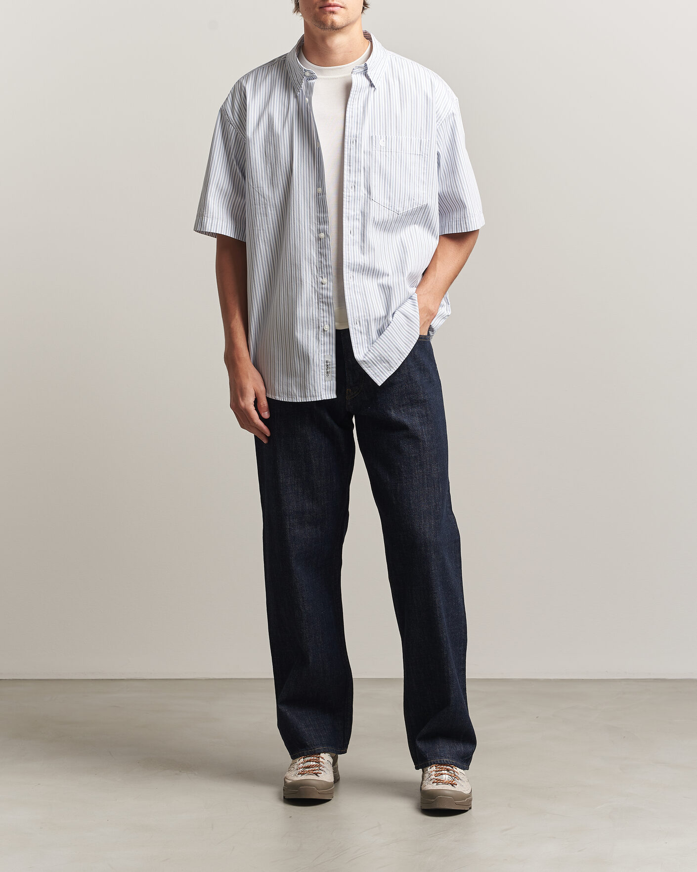 Hombres | Camisas | Carhartt WIP | Short Sleeve Keene Cotton/Poplin Shirt White