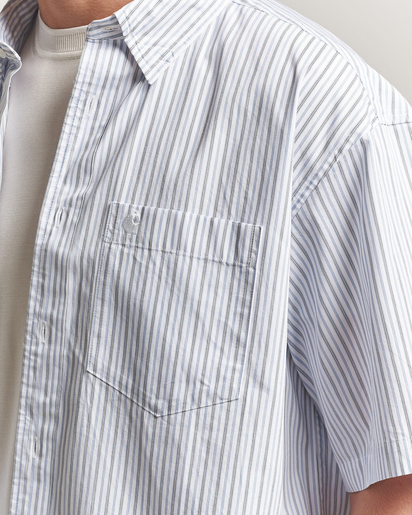 Hombres | Camisas | Carhartt WIP | Short Sleeve Keene Cotton/Poplin Shirt White