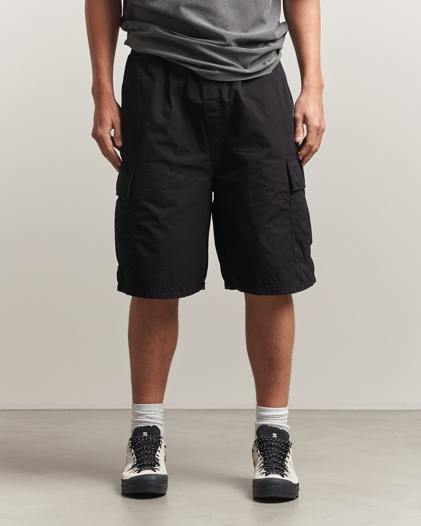 Hombres | Pantalones cortos | Carhartt WIP | Mandler Cargo Cotton Poplin Shorts Black
