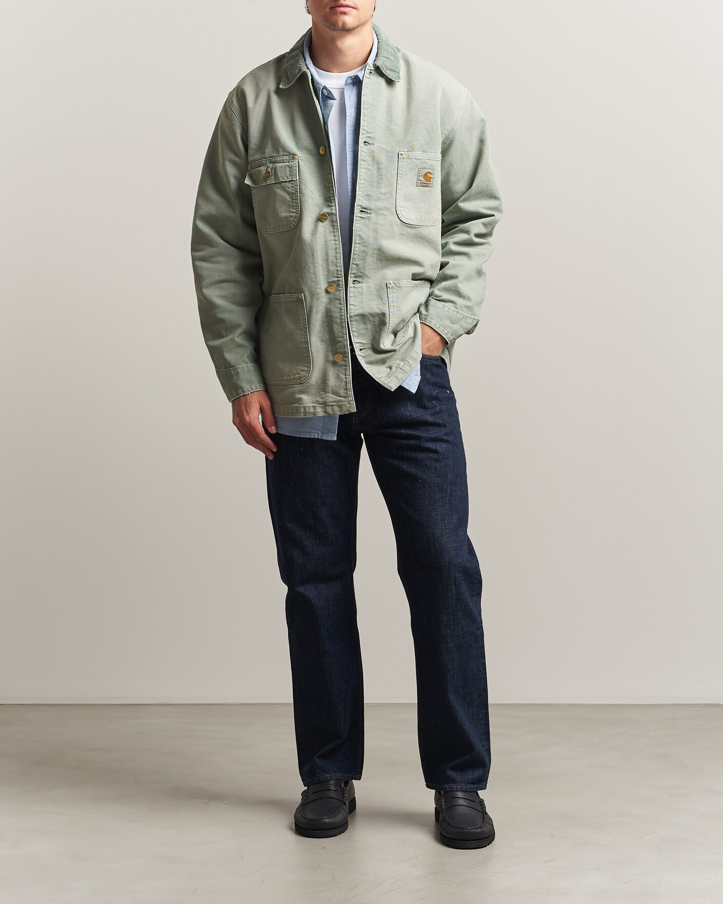 Hombres | Abrigos y chaquetas | Carhartt WIP | OG Dearborn Canvas Chore Coat Shady Green