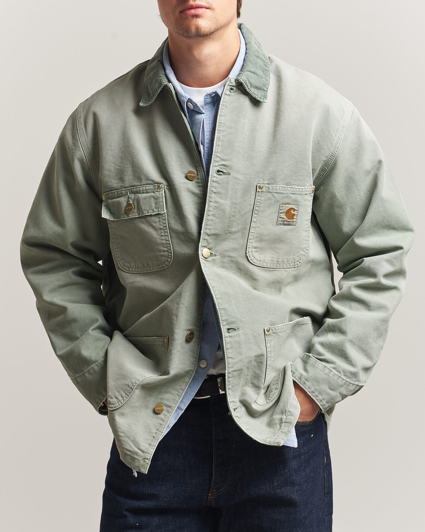 Hombres | Abrigos y chaquetas | Carhartt WIP | OG Dearborn Canvas Chore Coat Shady Green