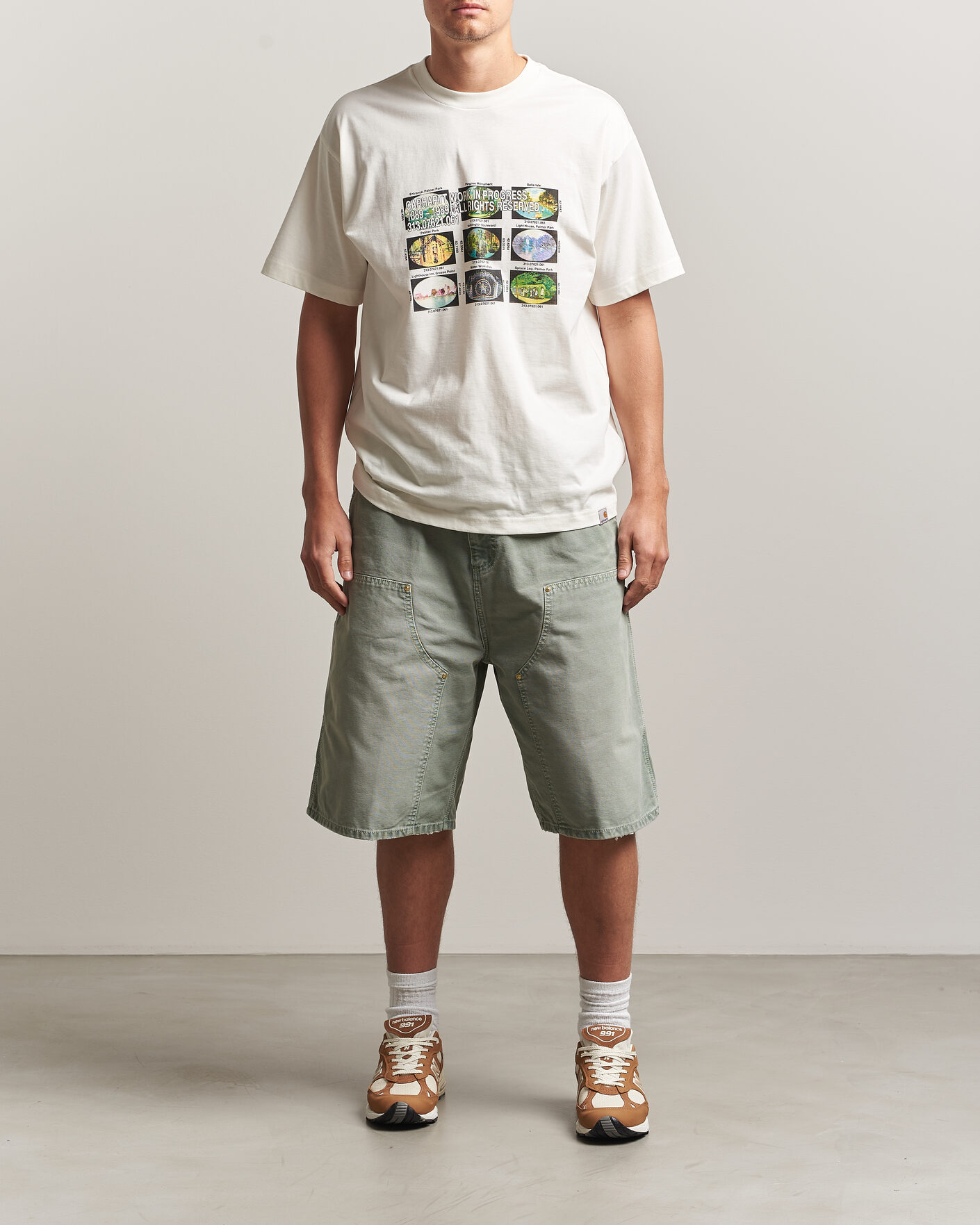 Hombres | Pantalones cortos | Carhartt WIP | OG Dearborn Canvas Double Knee Shorts Shady Green