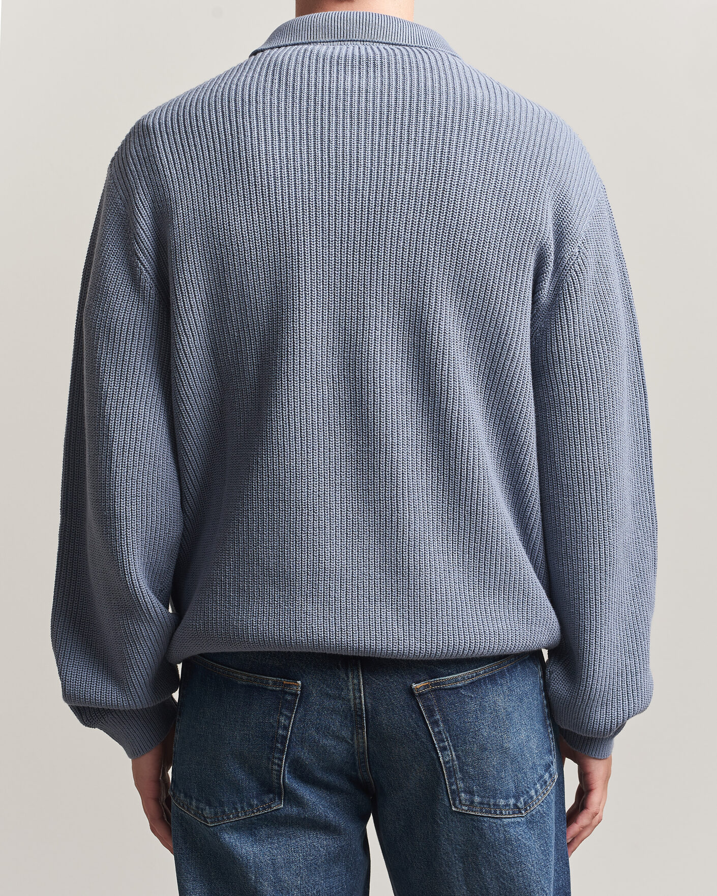 Hombres | Jerséis y prendas de punto | Carhartt WIP | Miles Knitted Cotton Polo Shad Blue
