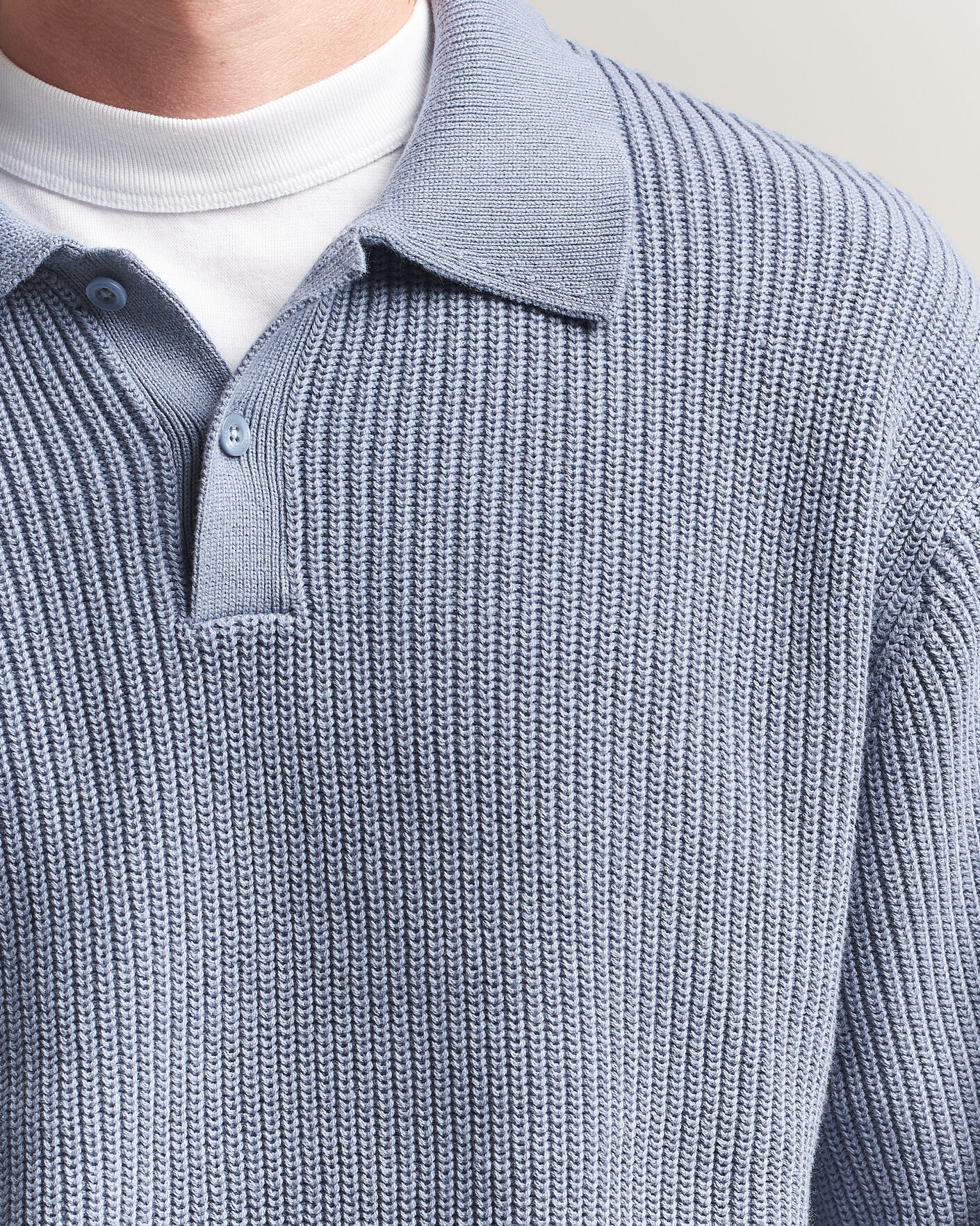 Hombres | Jerséis y prendas de punto | Carhartt WIP | Miles Knitted Cotton Polo Shad Blue