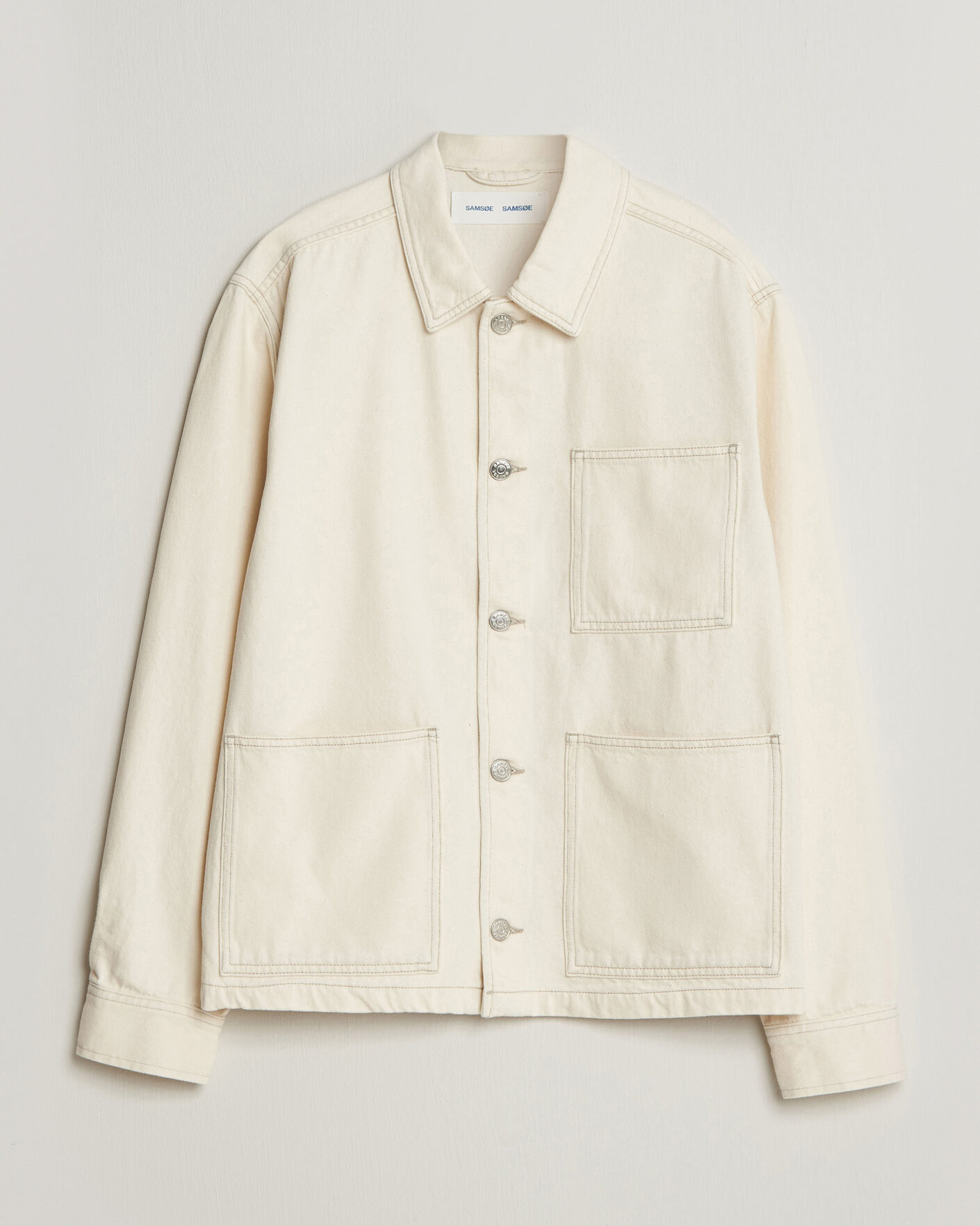 Hombres | Camisas | Samsøe Samsøe | Chore Denim Overshirt Soft Natural
