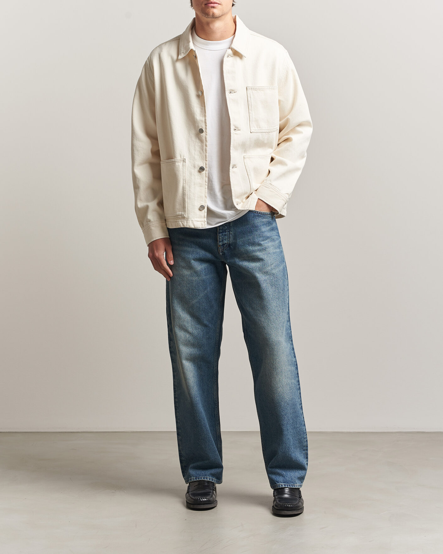 Hombres | Camisas | Samsøe Samsøe | Chore Denim Overshirt Soft Natural