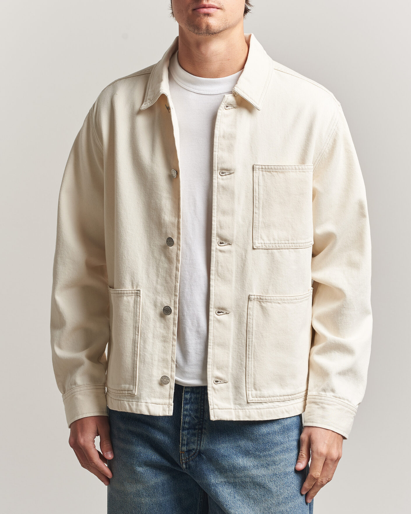 Hombres | Camisas | Samsøe Samsøe | Chore Denim Overshirt Soft Natural