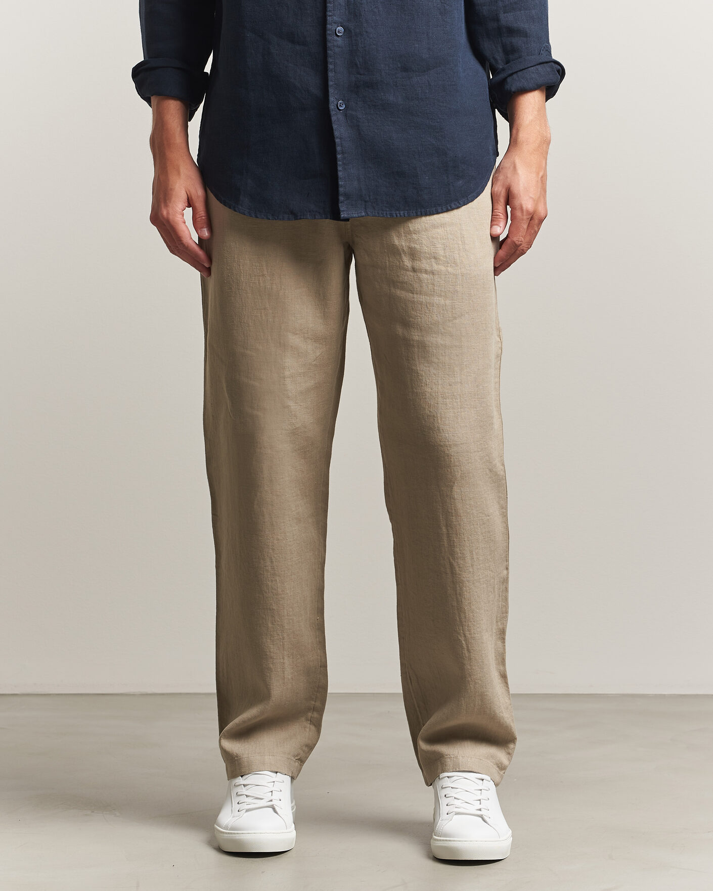 Hombres | Pantalones | Samsøe Samsøe | Jabari Linen Drawstring Trousers Aluminum