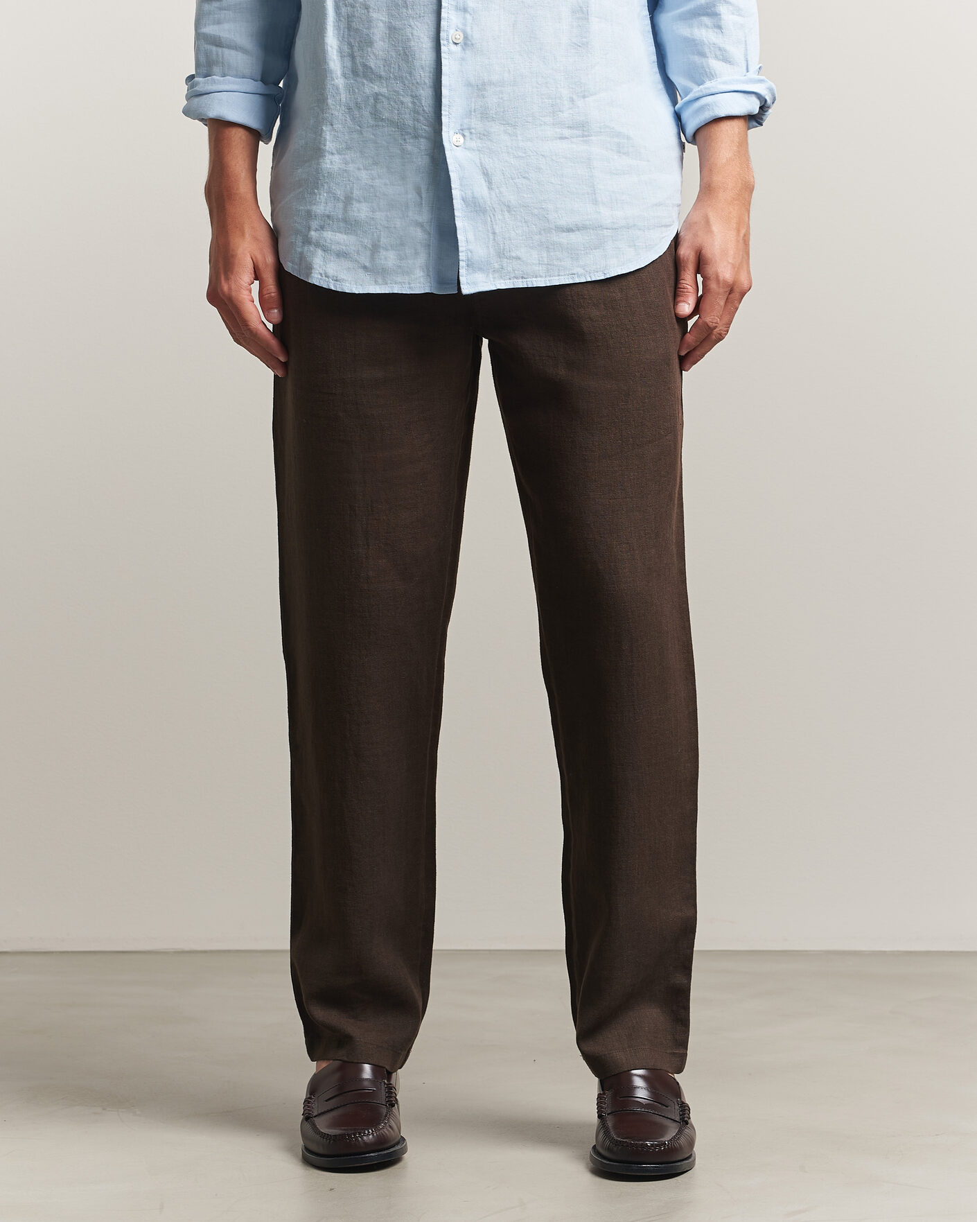 Hombres | Pantalones | Samsøe Samsøe | Jabari Linen Drawstring Trousers Turkish Coffee