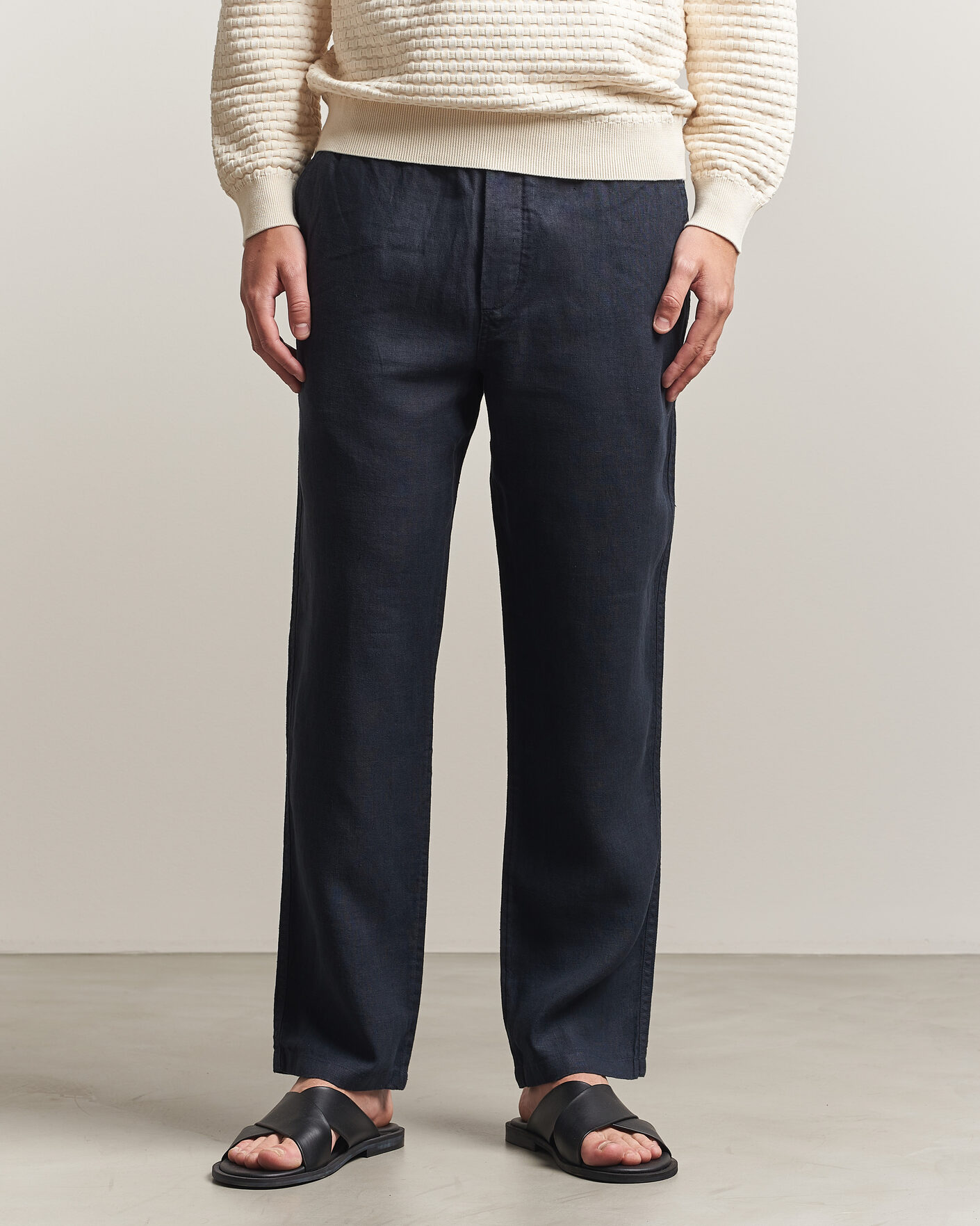 Hombres | Pantalones | Samsøe Samsøe | Jabari Linen Drawstring Trousers Salute Navy