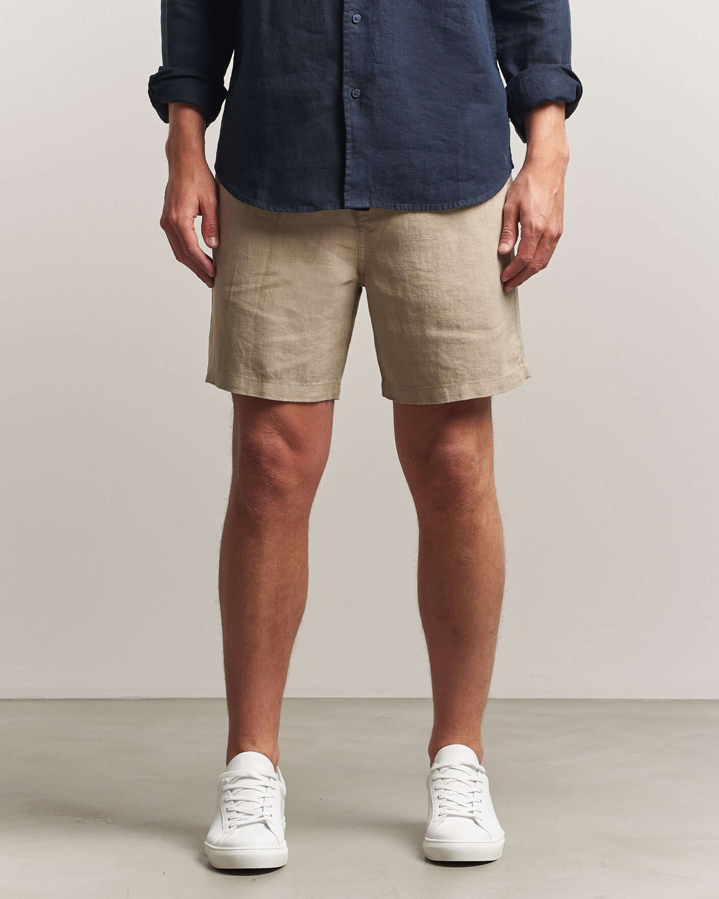 Hombres | Pantalones cortos | Samsøe Samsøe | Jabari Linen Drawstring Shorts Aluminum