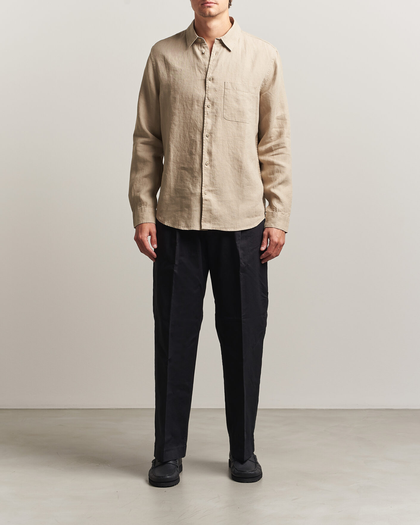 Hombres | Camisas | Samsøe Samsøe | Liam Linen Shirt Aluminum