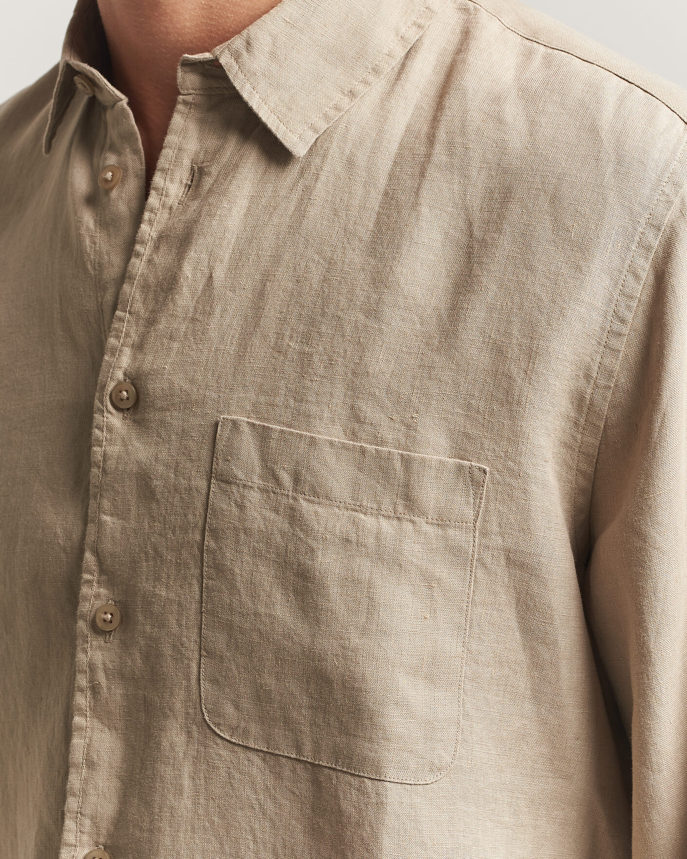 Hombres | Camisas | Samsøe Samsøe | Liam Linen Shirt Aluminum