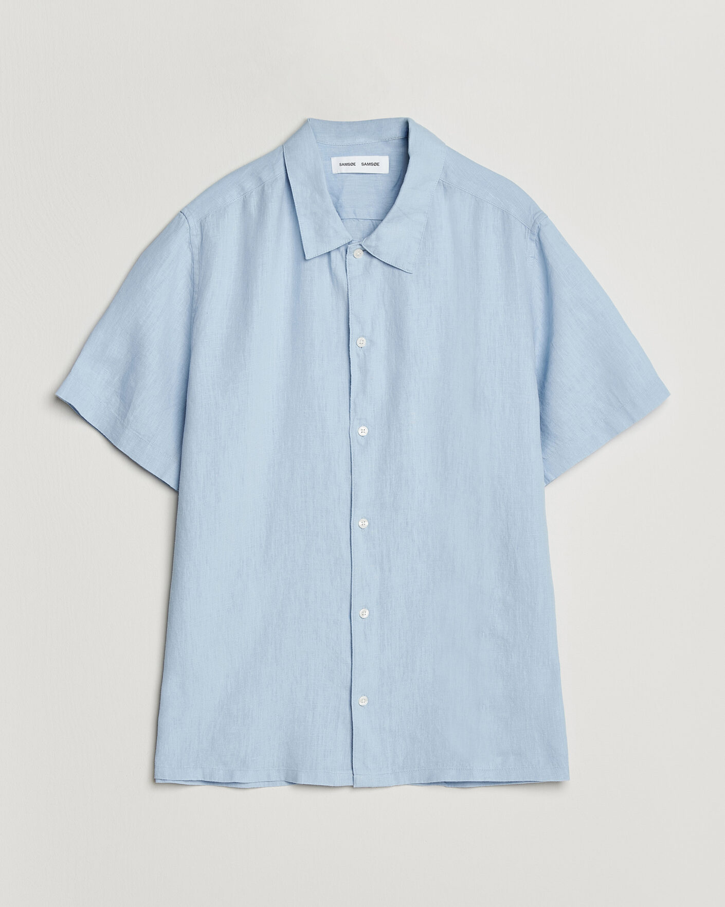 Hombres | Camisas | Samsøe Samsøe | Avan Linen Short Sleeve Shirt Windsurfer