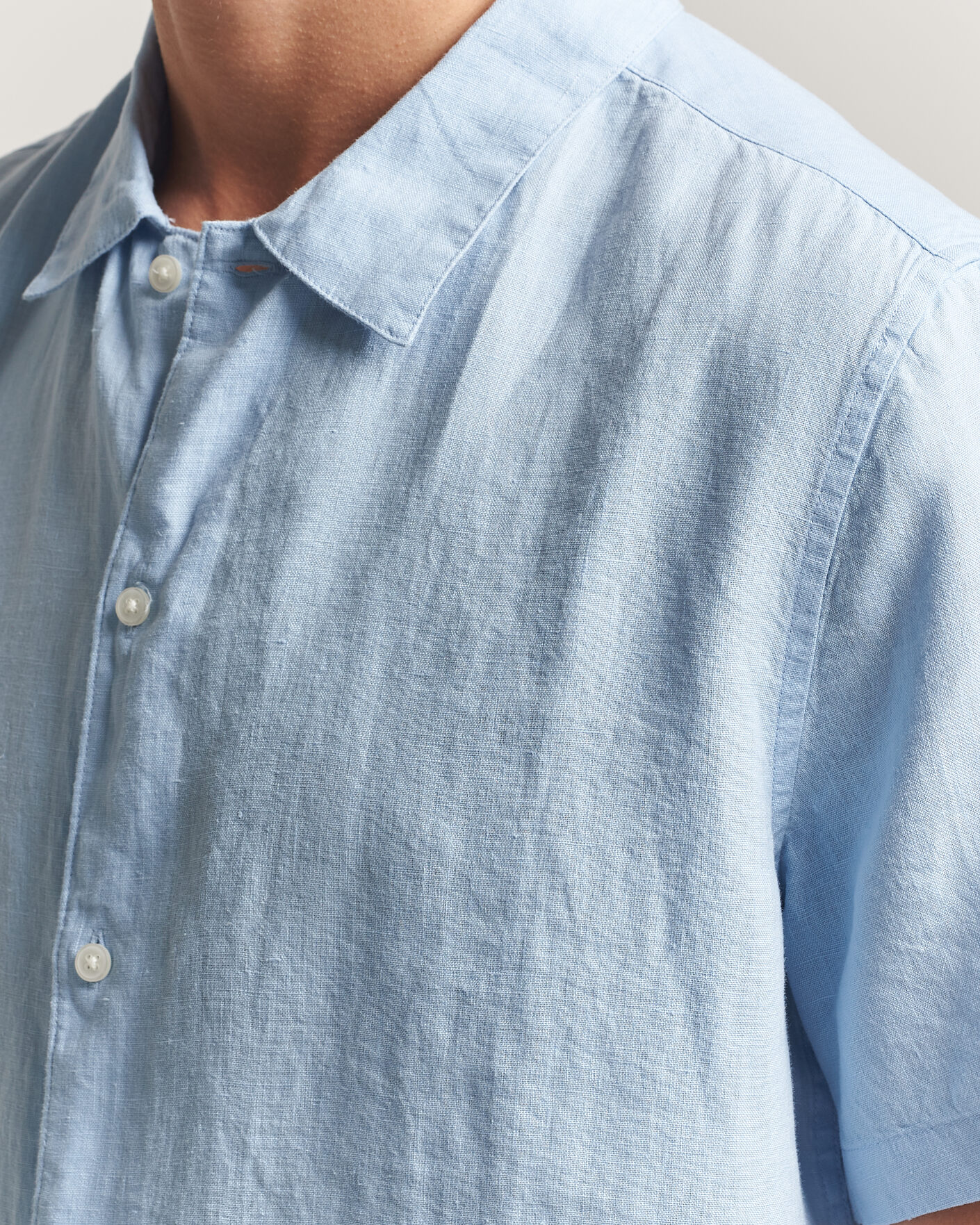 Hombres | Camisas | Samsøe Samsøe | Avan Linen Short Sleeve Shirt Windsurfer