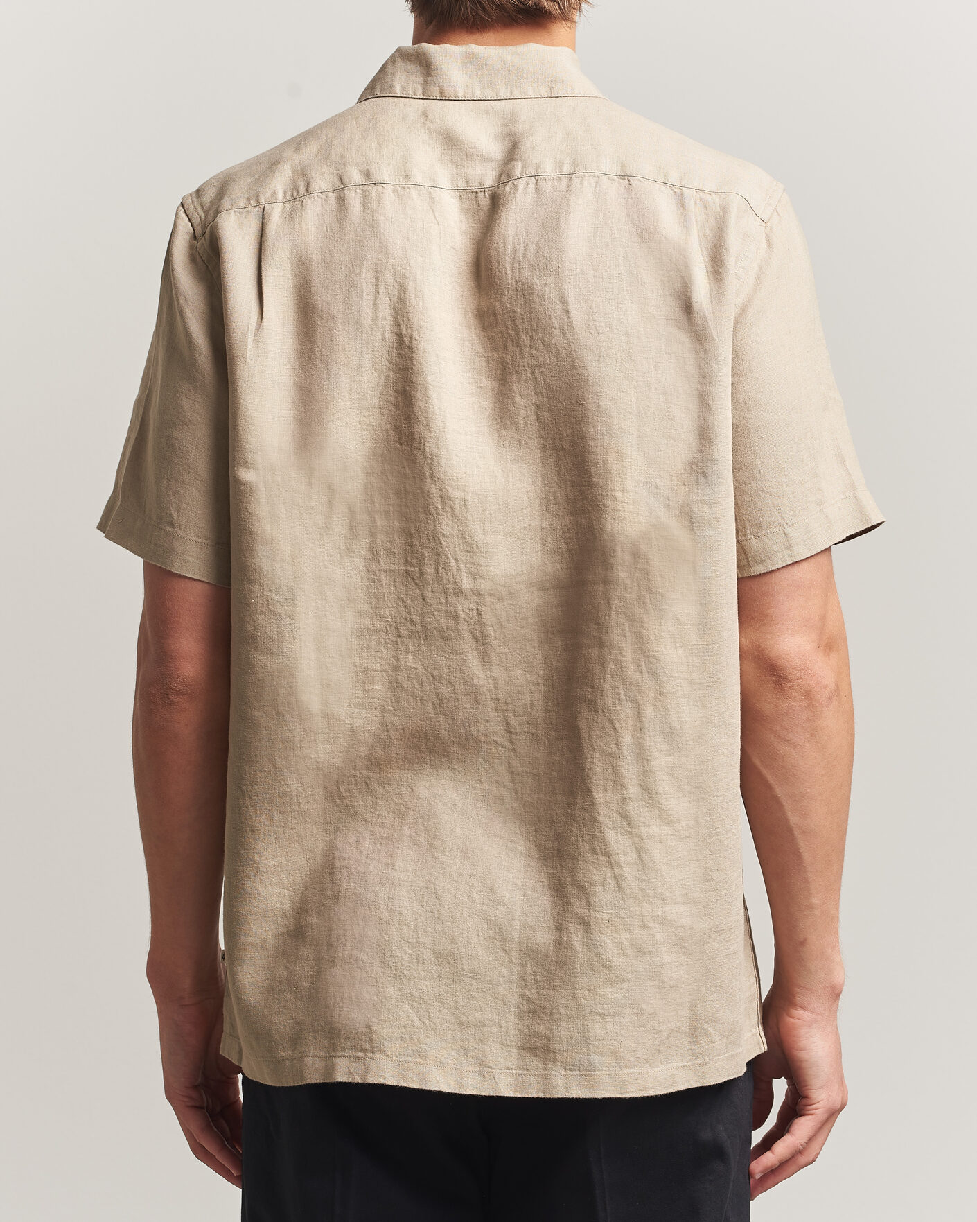 Hombres | Camisas | Samsøe Samsøe | Avan Linen Short Sleeve Shirt Aluminum