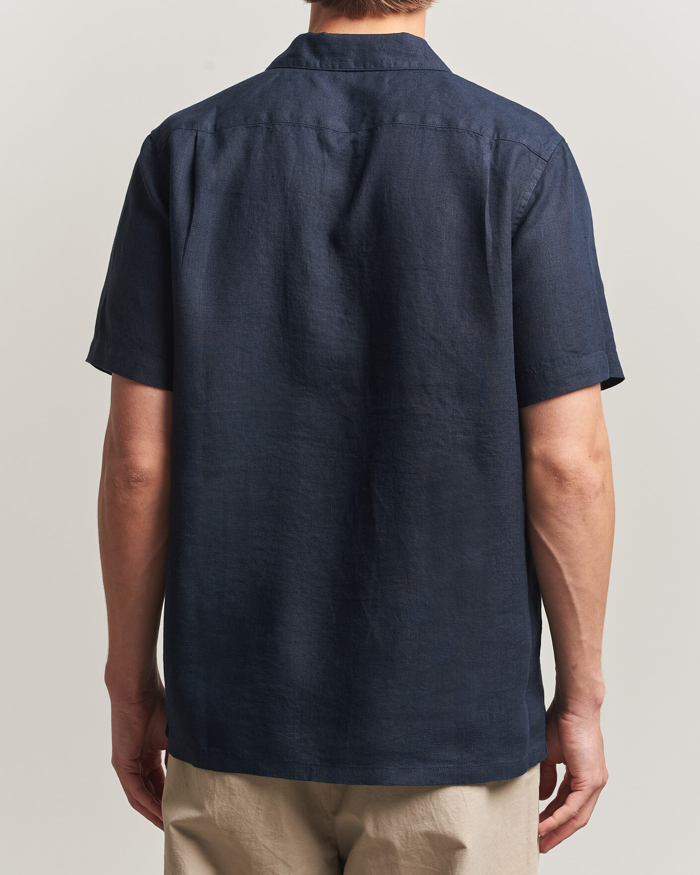 Hombres | Camisas | Samsøe Samsøe | Avan Linen Short Sleeve Shirt Salute Navy