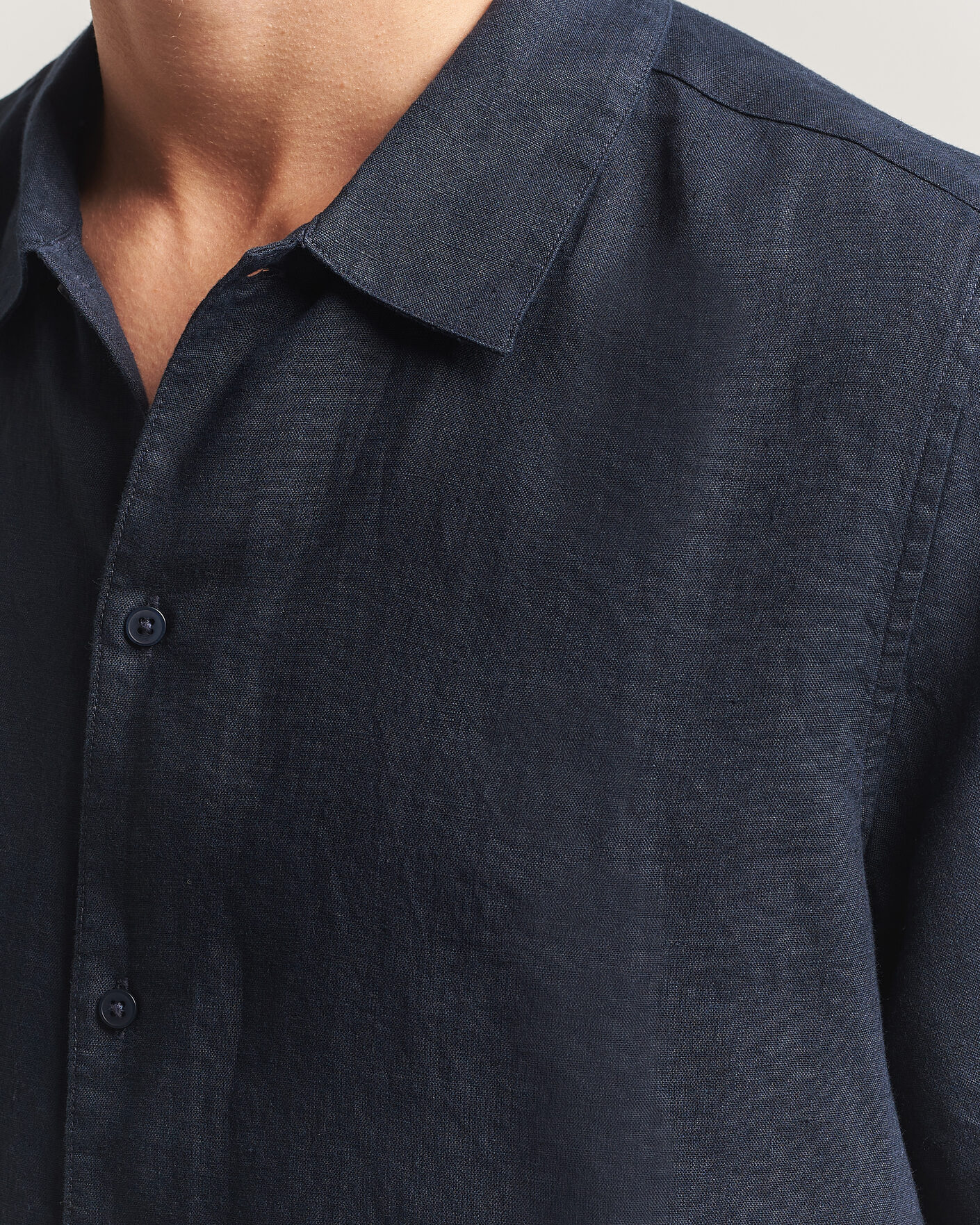 Hombres | Camisas | Samsøe Samsøe | Avan Linen Short Sleeve Shirt Salute Navy