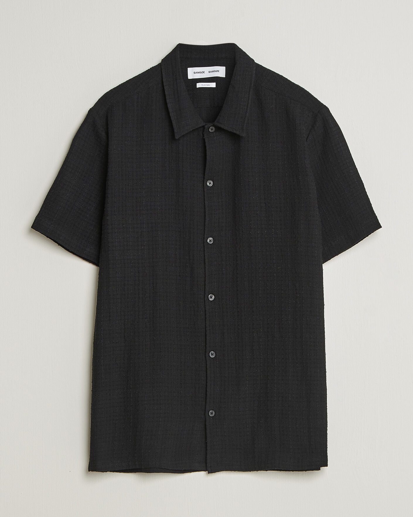 Hombres | Camisas | Samsøe Samsøe | Avan Structured Short Sleeve Shirt Black