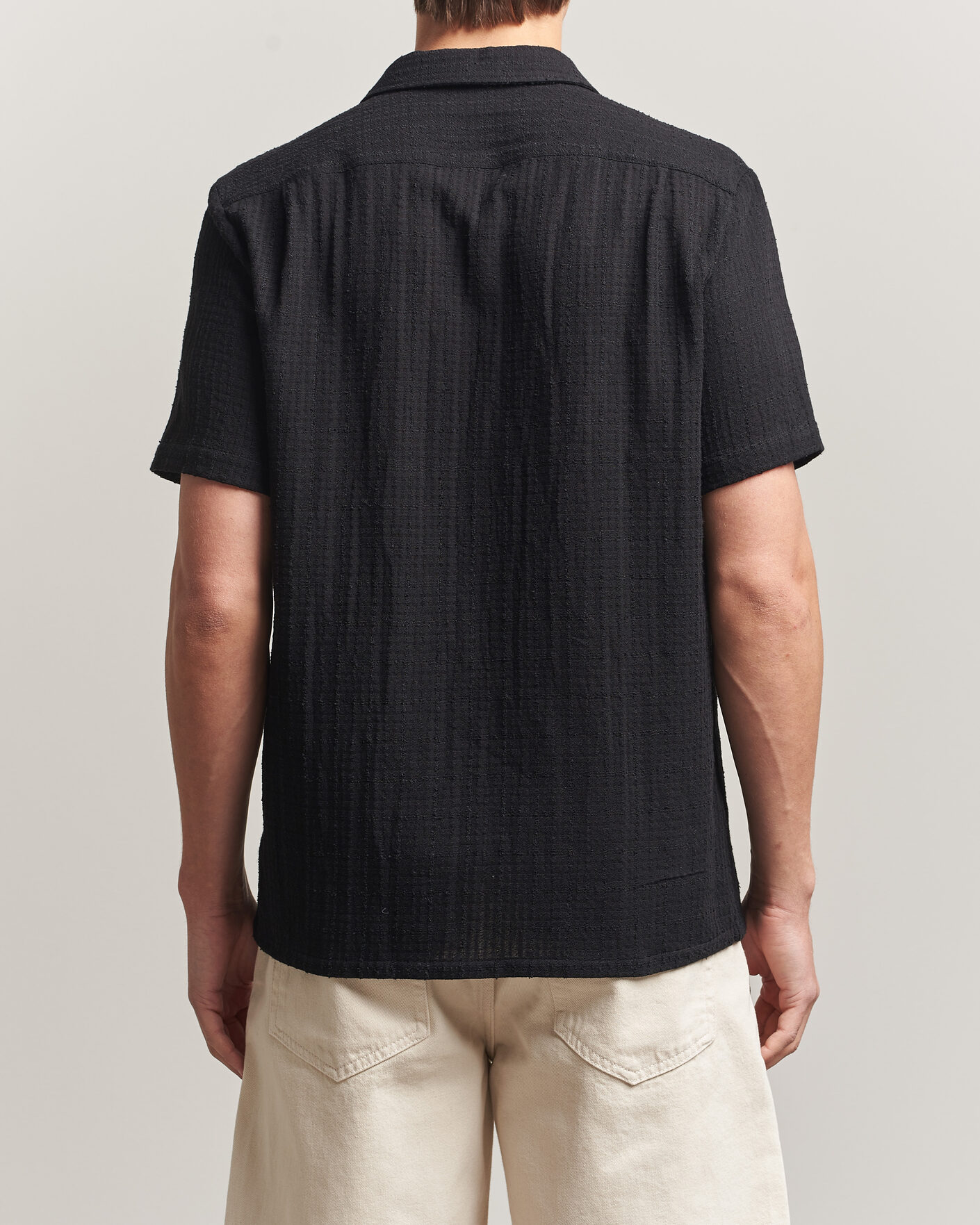 Hombres | Camisas | Samsøe Samsøe | Avan Structured Short Sleeve Shirt Black