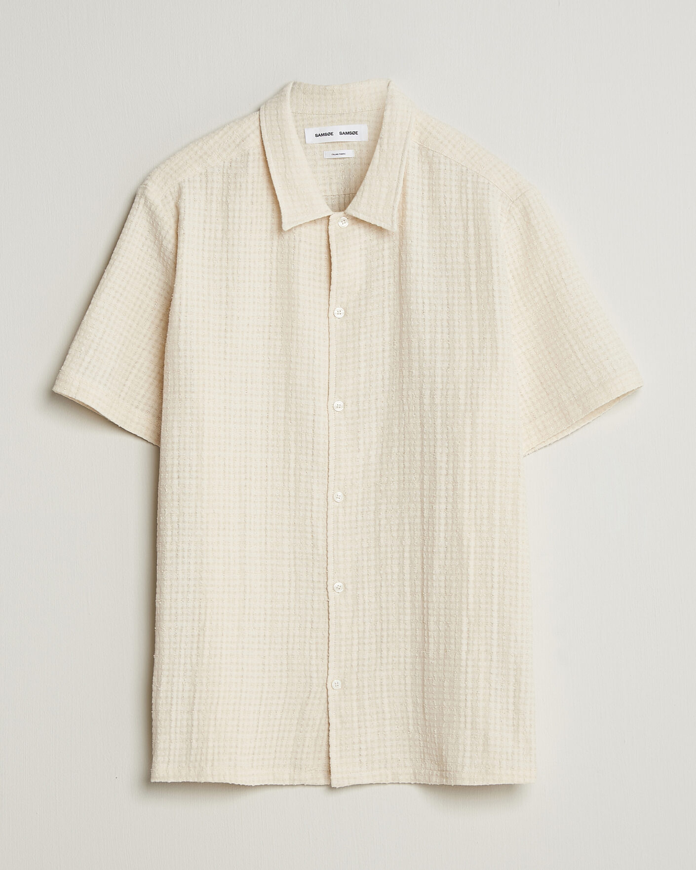 Hombres | Camisas | Samsøe Samsøe | Avan Structured Short Sleeve Shirt Clear Cream