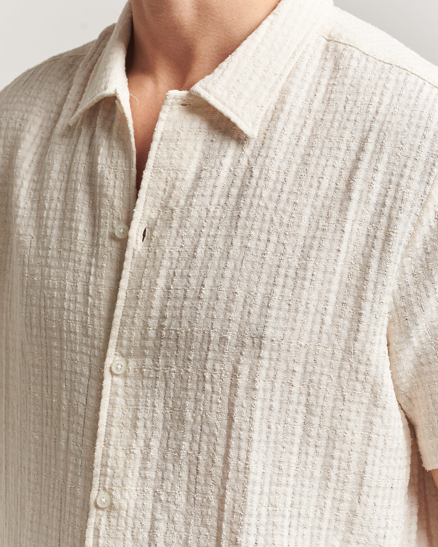 Hombres | Camisas | Samsøe Samsøe | Avan Structured Short Sleeve Shirt Clear Cream