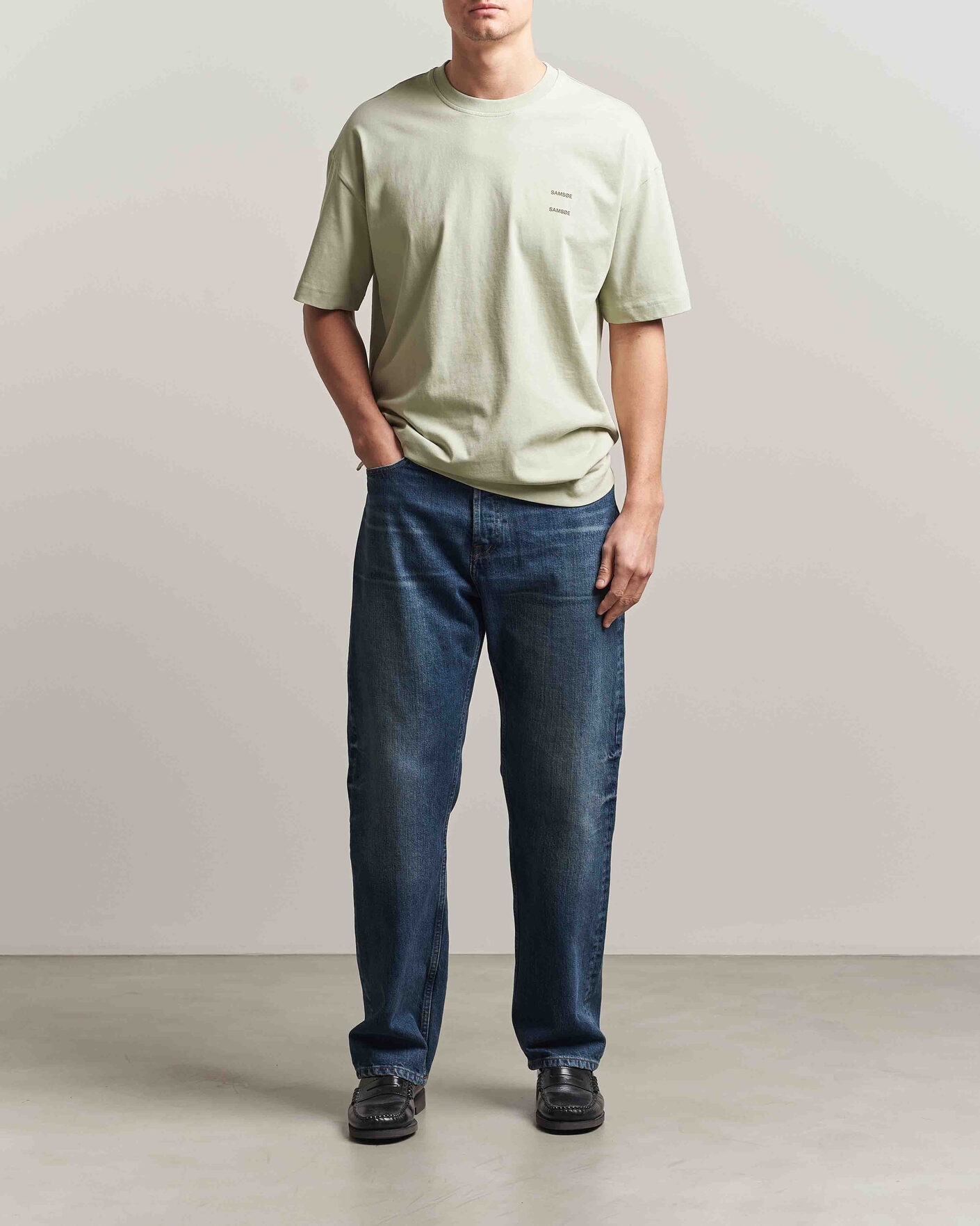 Hombres | Camisetas | Samsøe Samsøe | Joel Organic Cotton T-Shirt Desert Sage