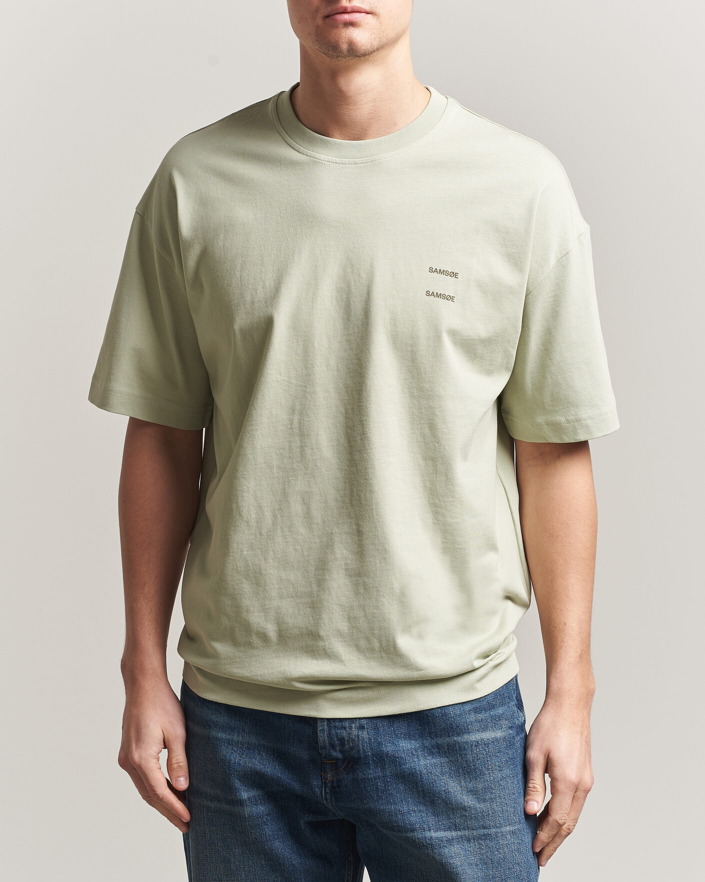 Hombres | Camisetas | Samsøe Samsøe | Joel Organic Cotton T-Shirt Desert Sage