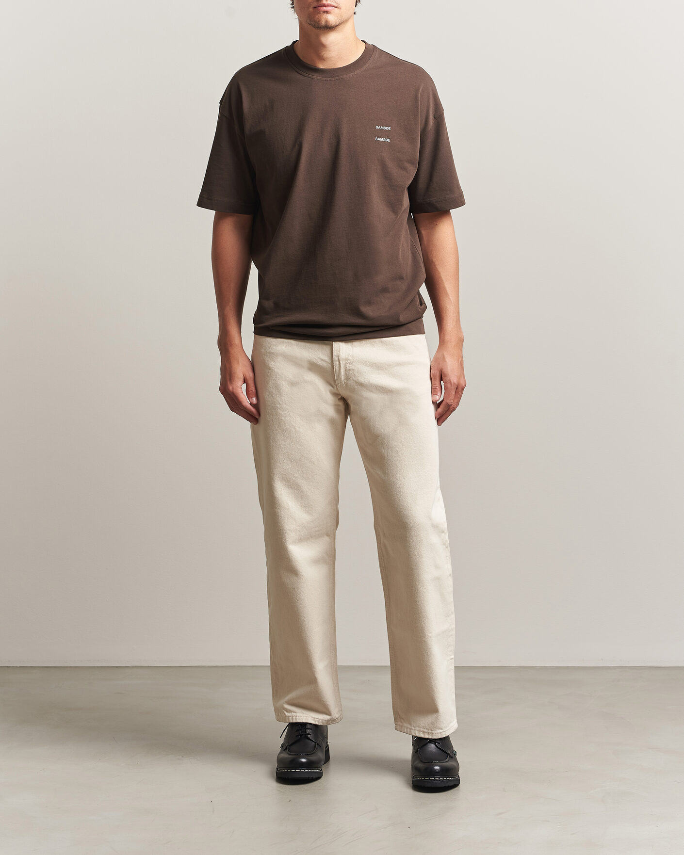 Hombres | Camisetas | Samsøe Samsøe | Joel Organic Cotton T-Shirt Turkish Coffee