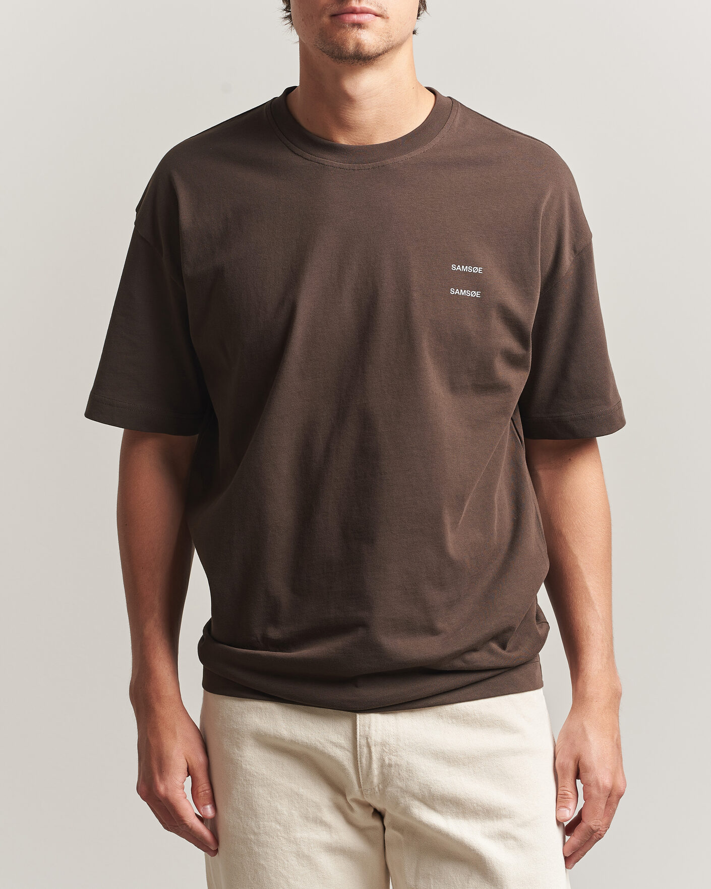 Hombres | Camisetas | Samsøe Samsøe | Joel Organic Cotton T-Shirt Turkish Coffee