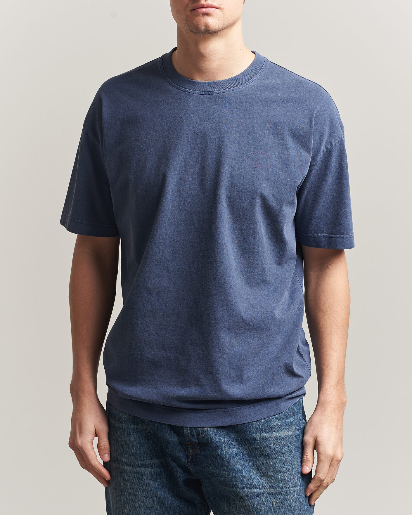 Hombres | Camisetas | Samsøe Samsøe | Joel Organic Washed Cotton T-Shirt Salute Navy