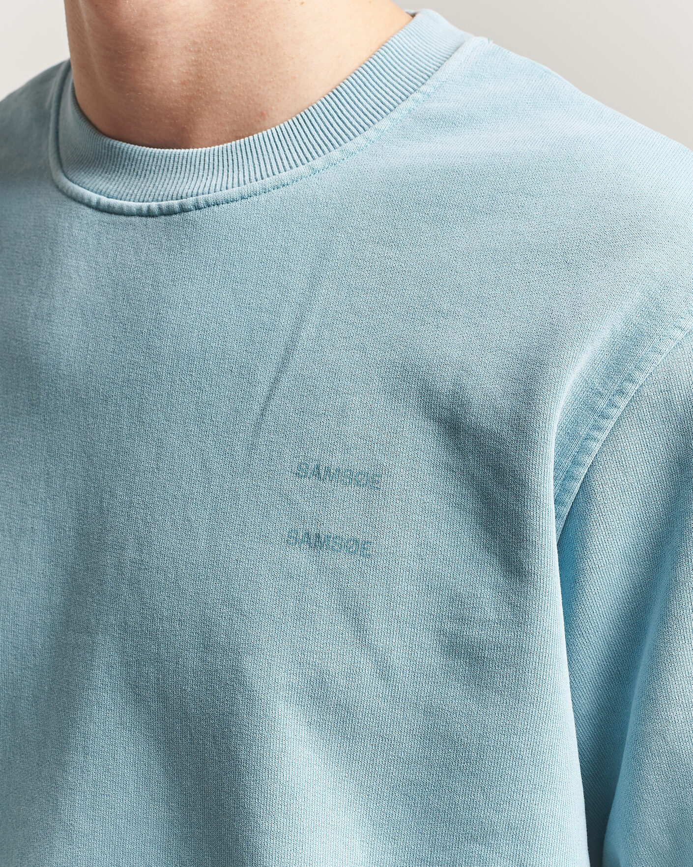 Hombres | Jerséis y prendas de punto | Samsøe Samsøe | Joel Organic Washed Cotton Sweatshirt Tourmaline