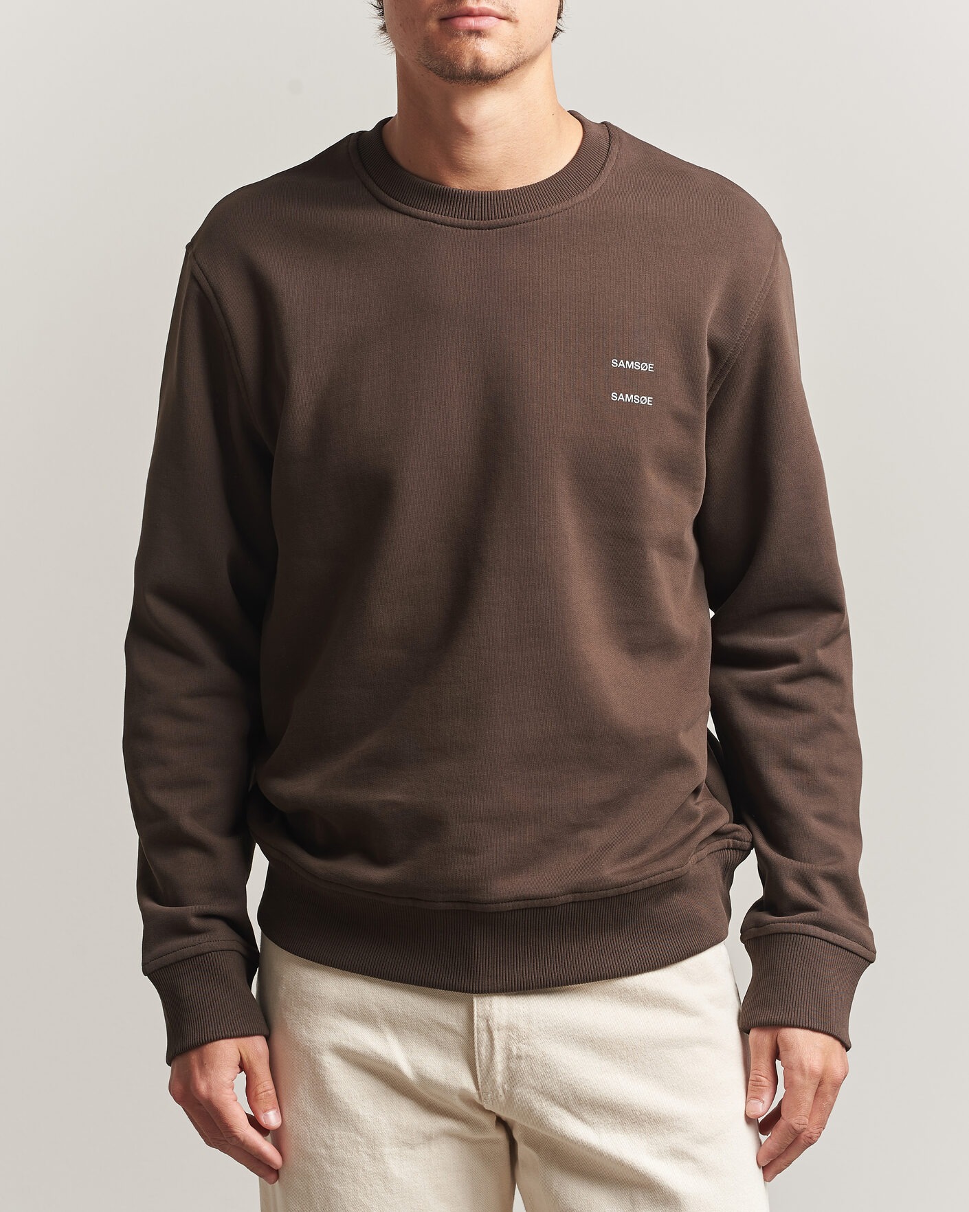 Hombres | Jerséis y prendas de punto | Samsøe Samsøe | Joel Organic Cotton Sweatshirt Turkish Coffee
