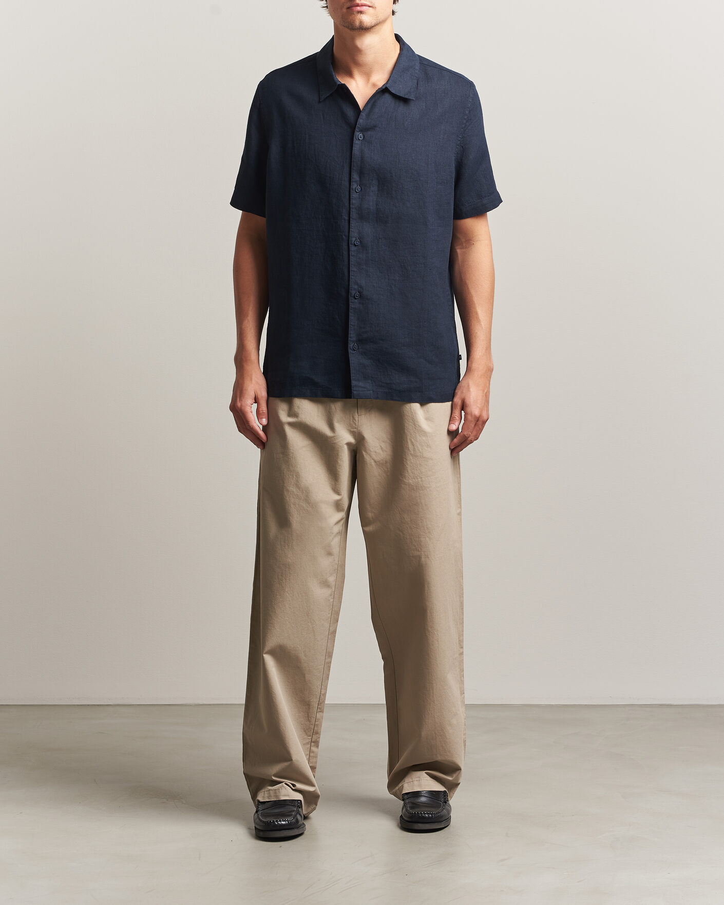 Hombres | Pantalones | Samsøe Samsøe | Valentin Cotton/Linen Pleated Trousers Aluminum