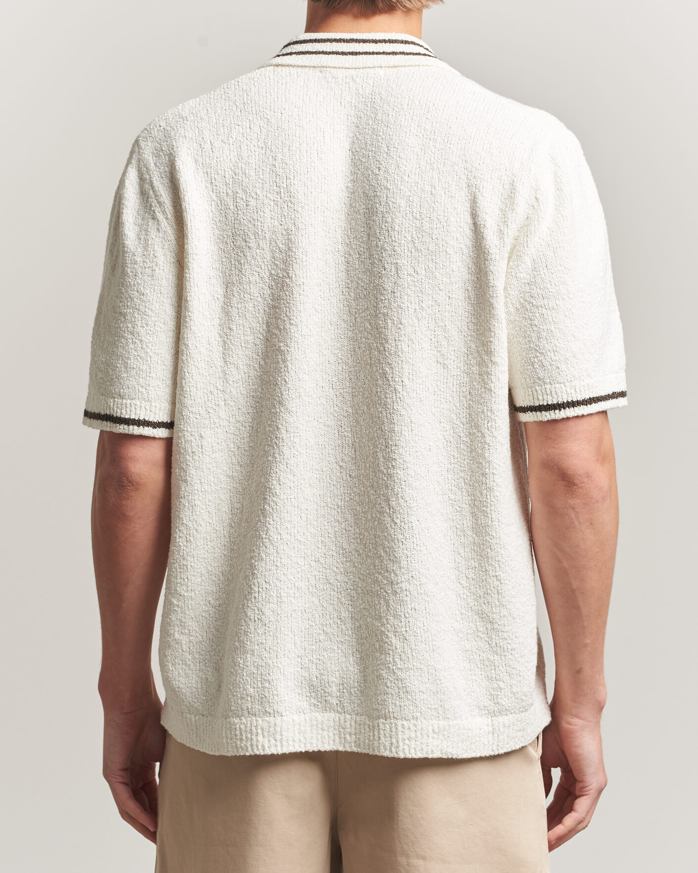 Hombres | Camisas | Samsøe Samsøe | Pedro Knitted Short Sleeve Shirt Clear Cream
