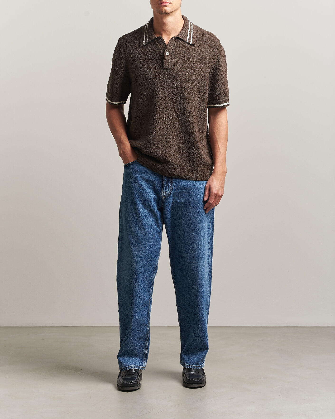 Hombres | Polos | Samsøe Samsøe | Pedro Knitted Polo Turkish Coffee
