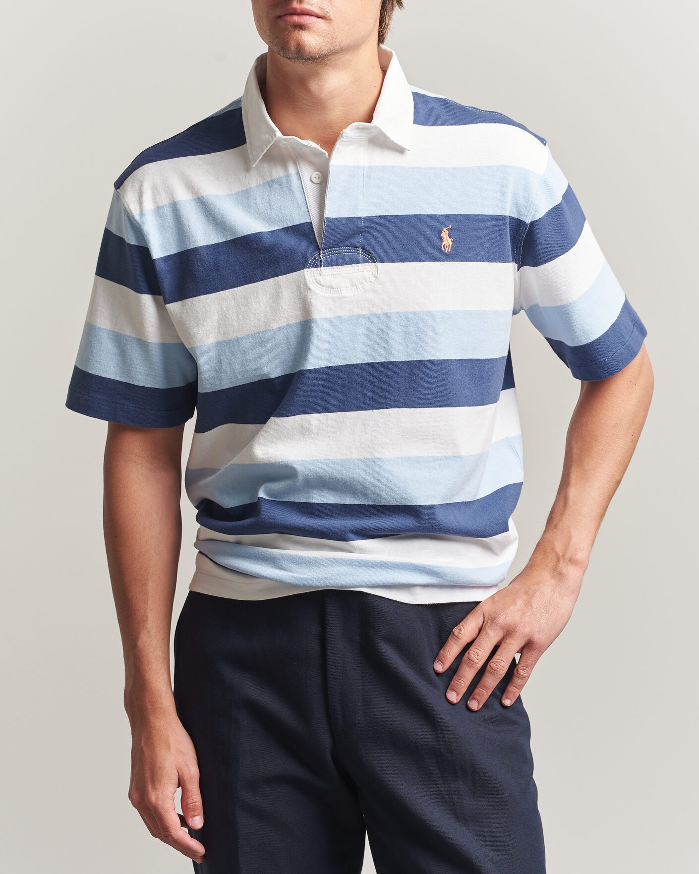 Hombres | Polos | Polo Ralph Lauren | Block Stripe Polo Office Blue