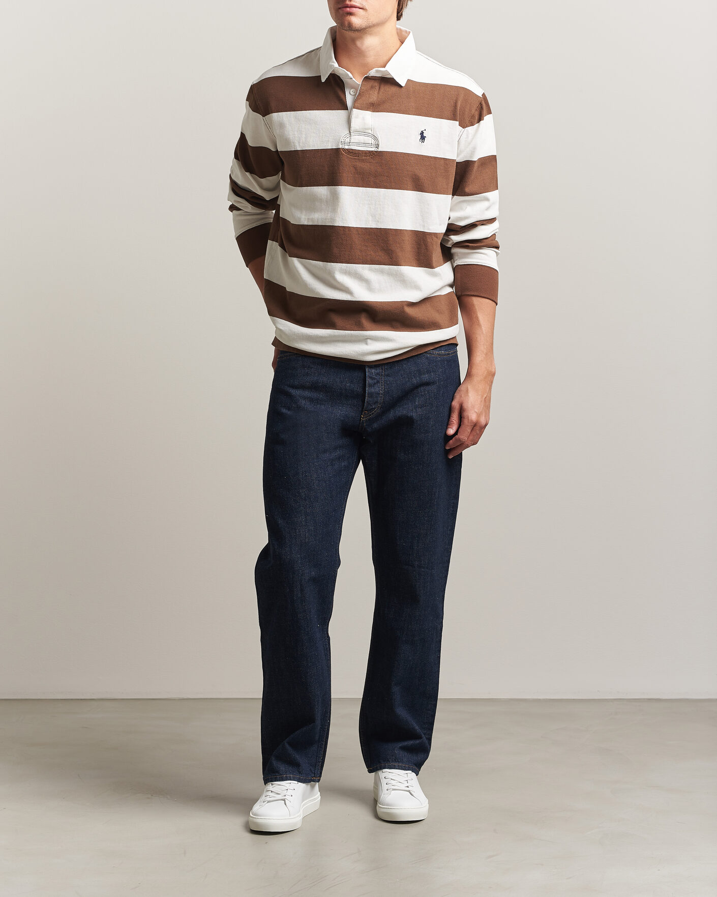 Hombres | Jerséis y prendas de punto | Polo Ralph Lauren | Block Striped Rugby Pale Russet/Trophy Cream