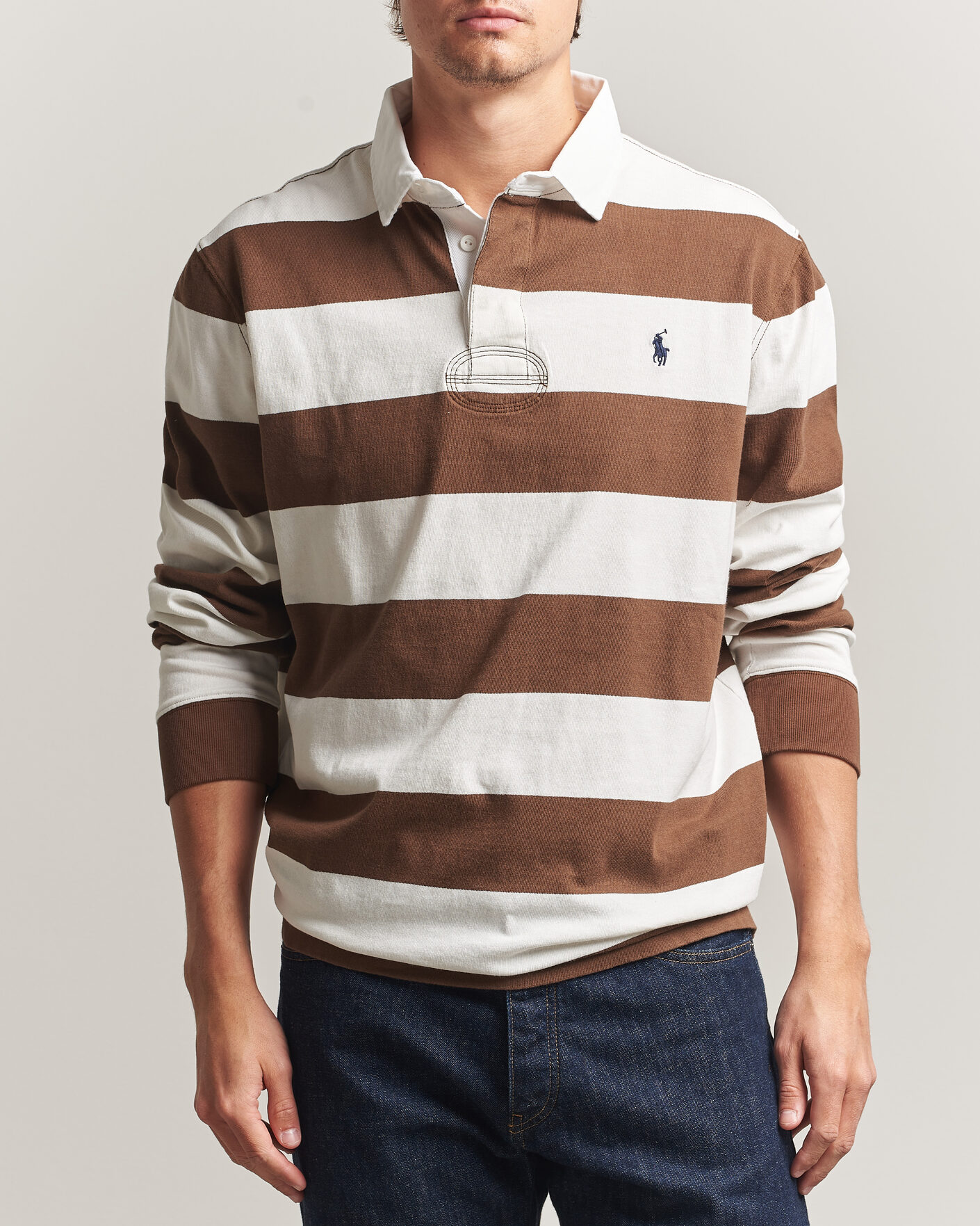 Hombres | Jerséis y prendas de punto | Polo Ralph Lauren | Block Striped Rugby Pale Russet/Trophy Cream